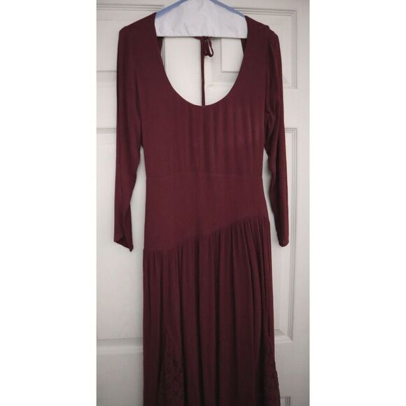 Free People OB1860210 Women's Sz S Dry Rose/Burgundy Sea Me Maxi Dress - Picture 4 of 9